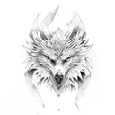 eagle and wolf together tattoo design idea
