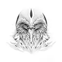 eagle and wolf together tattoo design idea