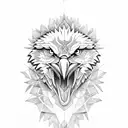 eagle and wolf together tattoo design idea