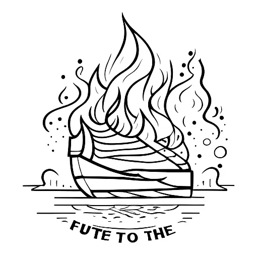 burn the boats  tattoo design idea