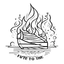 burn the boats  tattoo design idea