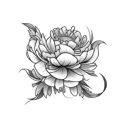 peonia tattoo design idea
