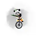 Panda riding a unicycle eating bamboo tattoo design idea