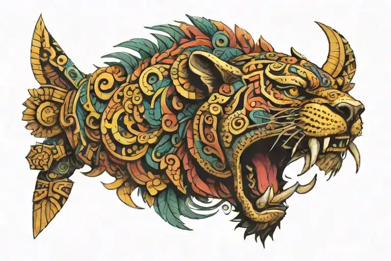 aztec jaguar warrior tattoo design idea
