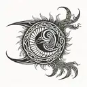 a shirmp eating its tail like ouroboros snake tattoo design idea
