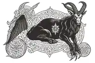 Baphomet sitting tattoo design idea