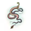 Snake com espadas tattoo design idea