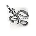 Snake com espadas tattoo design idea