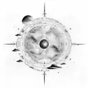 A celestial map of the night sky with constellations forming the shape of a swimming pool tattoo design idea