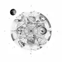 A celestial map of the night sky with constellations forming the shape of a swimming pool tattoo design idea