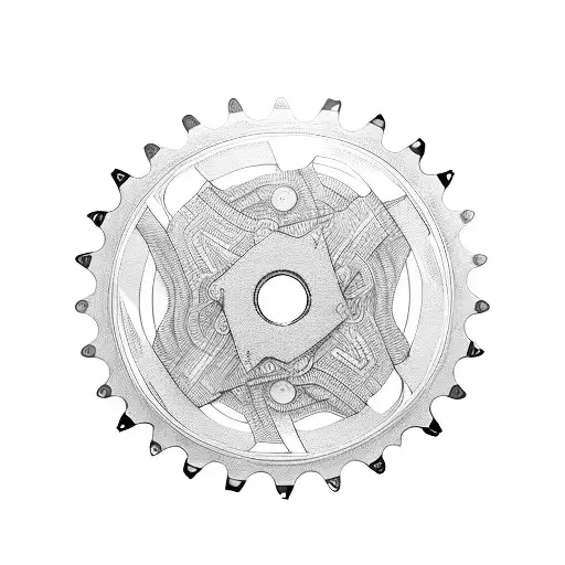 bicycle chainring freedom strong tattoo design idea