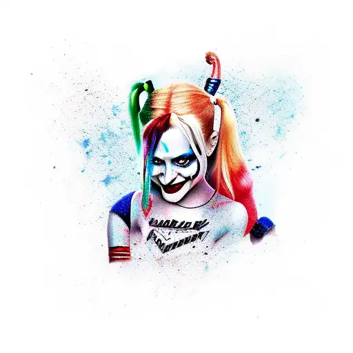 harley quinn tattoo design idea