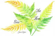 fern leaves that are on fire flames with the quote "but even if he doesn't" in black script font  tattoo design idea