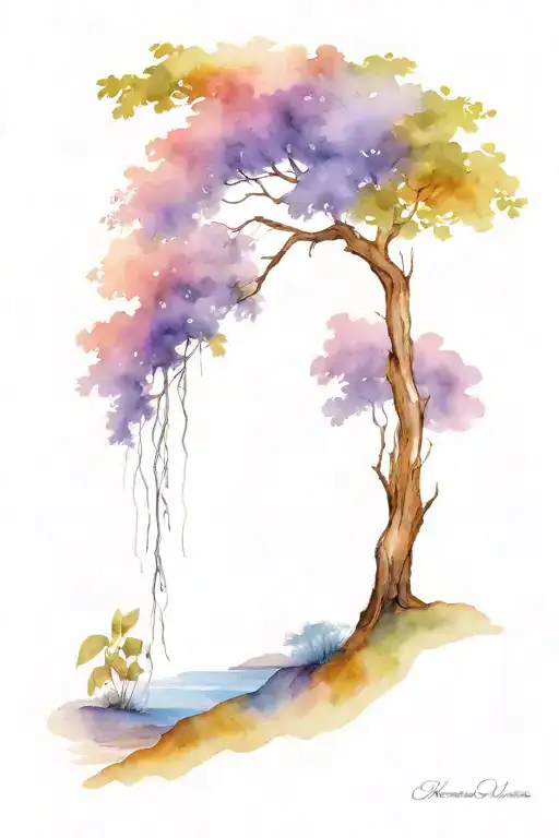 jacaranda tree tattoo design idea