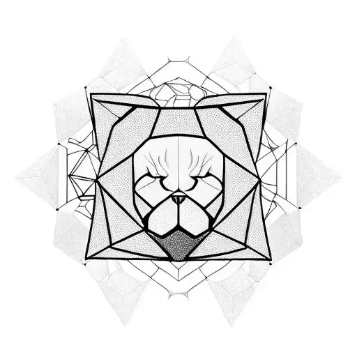 hexagons containing a button, bandana, grumpy cat, chocolate lab, and cartoon cat in each tattoo design idea