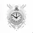 apollo god with clock tattoo design idea