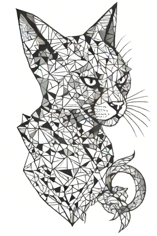 evil cat tattoo design idea