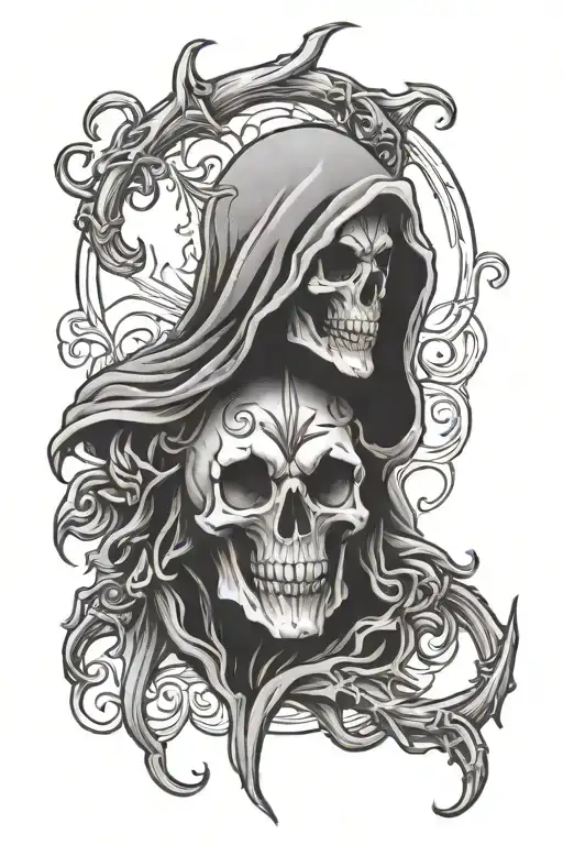 Reaper sacred heart  tattoo design idea