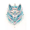 Full moon, Fire Wolf tattoo design idea