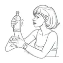 drunk girl holding bottle tattoo design idea