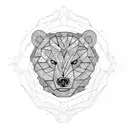 Galaxy bear rose  tattoo design idea
