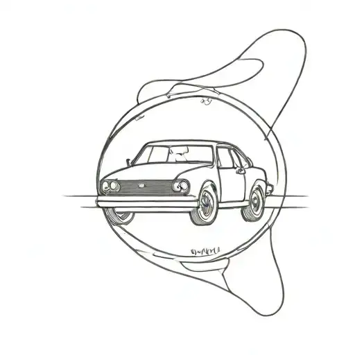 car drifting tattoo design idea