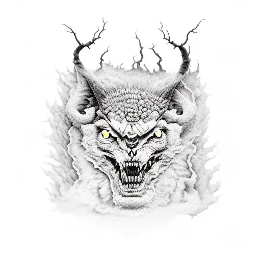full leg, apocalyptic Death Valley, shadow, walk through the valley of the shadow of death tattoo design idea