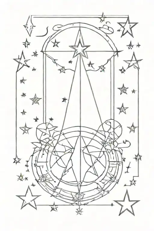 tarot number 13 stars tattoo design idea