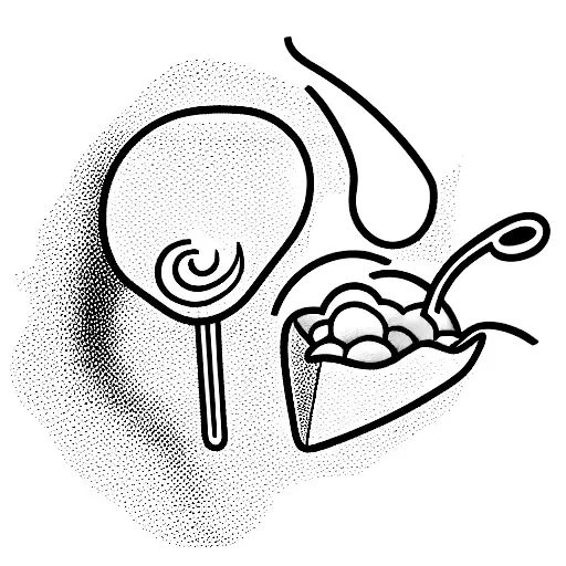 chillis and ice cream tattoo design idea