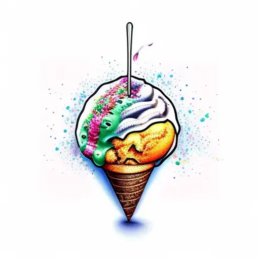 chillis and ice cream tattoo design idea