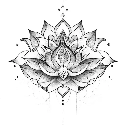 Spinal tattoo: Lotus flower at top, cursive poetry below, delicate vines, musical notes, arcing crescent moon. tattoo design idea