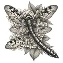 dragonfly and hydrangea flower tattoo design idea