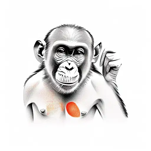 chimpanzee tattoo design idea