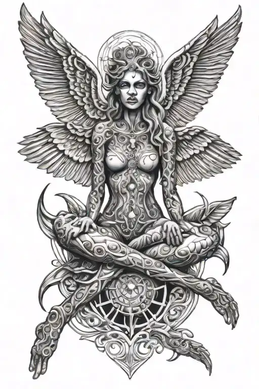 Alex grey tattoo featuring a whimsical nude goddess  tattoo design idea