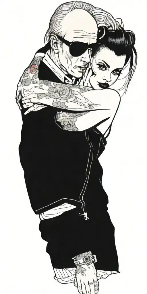 natural born killers theam arm sleve tattoo design idea