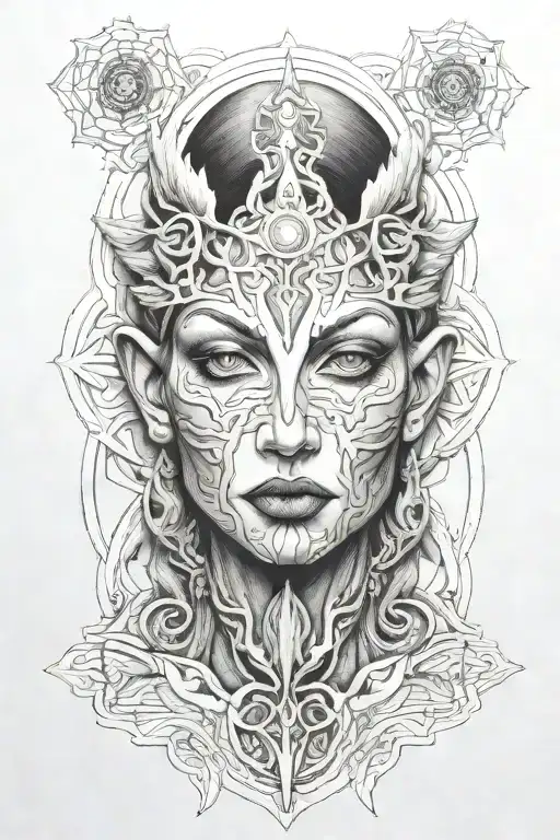 Alex grey tattoo featuring dark twisted nude goddess  tattoo design idea