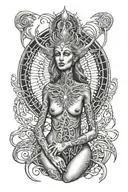 Alex grey tattoo featuring dark twisted nude goddess  tattoo design idea