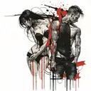 completely nude goth couple fucking tattoo design idea