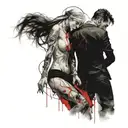 completely nude goth couple fucking tattoo design idea