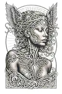 Alex grey tattoo featuring a whimsical nude goddess  tattoo design idea