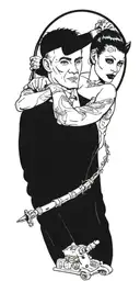 natural born killers theam arm sleve tattoo design idea