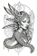 Alex grey tattoo featuring dark twisted nude goddess  tattoo design idea