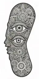 Alex grey third eye symbol integrated tattoo design idea