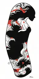 the crackan, nude mermaids swimming tattoo design idea