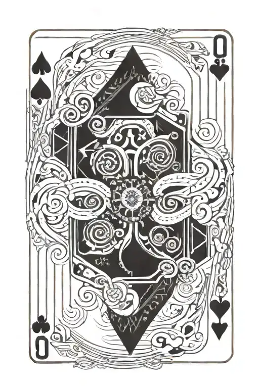 A deck of cards with technology-themed illustrations and a hidden detective clue tattoo design idea