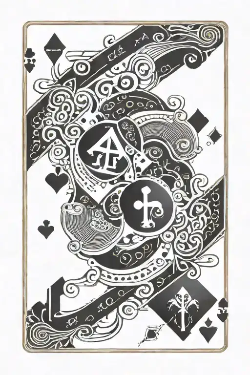 A deck of cards with technology-themed illustrations and a hidden detective clue tattoo design idea