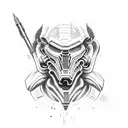 doom slayer tattoo design idea