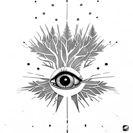 tree world eye sky kangaroo tattoo design idea