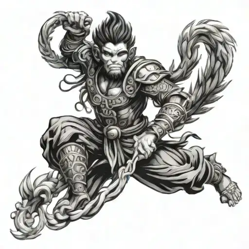 Monkey king Son Wukong tattoo design idea