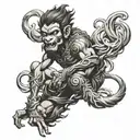 Monkey king Son Wukong tattoo design idea